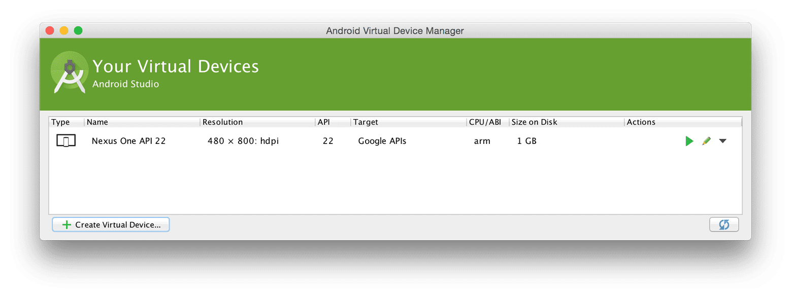AVD virtual device