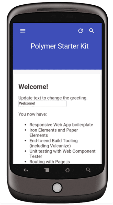 Android Application using Polymer starter kit