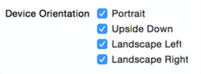 device Orientation options in Xcode