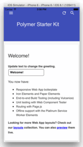 iOS Application with Polymer 1.0 kit
