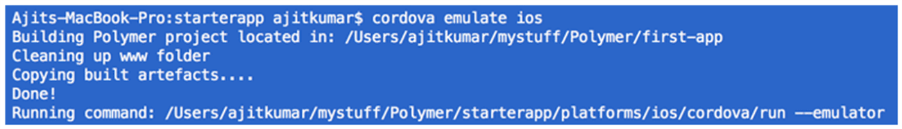 iOS Application with Polymer 1.0 output account