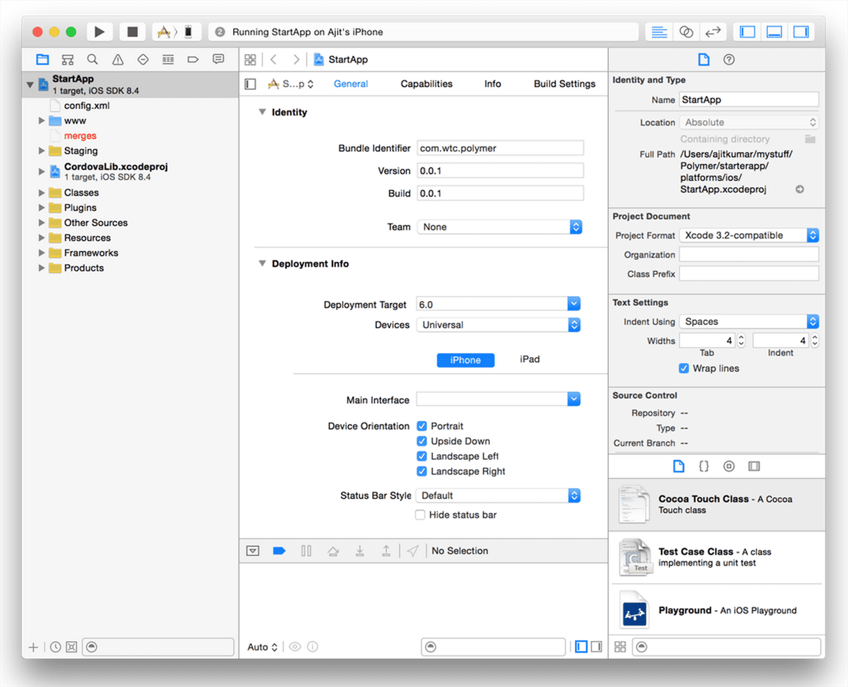 Xcode with Polymer
