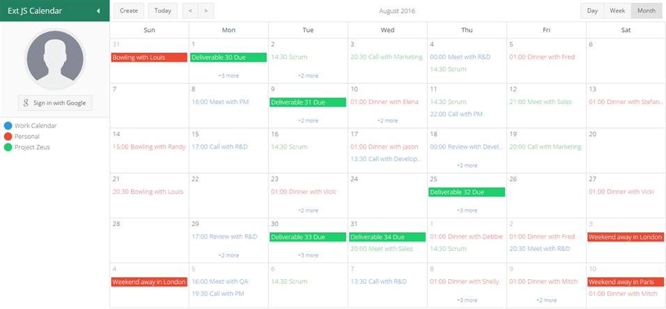 examples sencha extjs 6.2 examples calendar