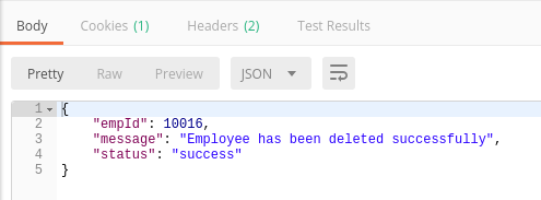 Delete the Employee by using the deleteEmployee Service