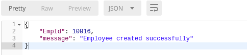 The employee created successfully