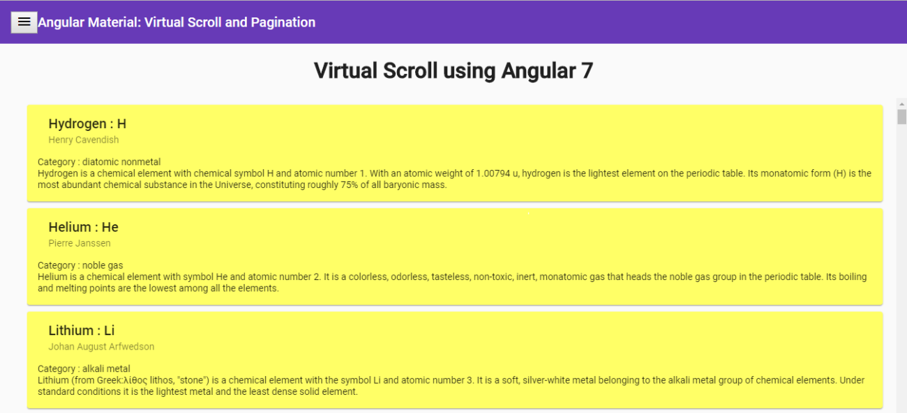 Data Handling With Angular 7 And Material : Virtual Scroll And ...