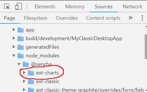 sources tab shows charts package loaded