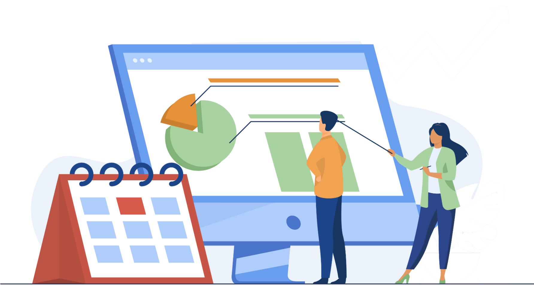 Image showing users analyzing data by either day, week, month or year